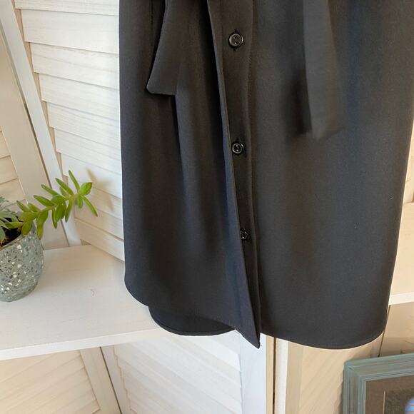 Parker genuine leather trim black shirt dress - Picture 6 of 10